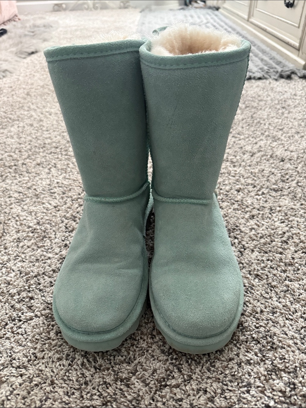 BearPaw Mint Suede Shearling Boots